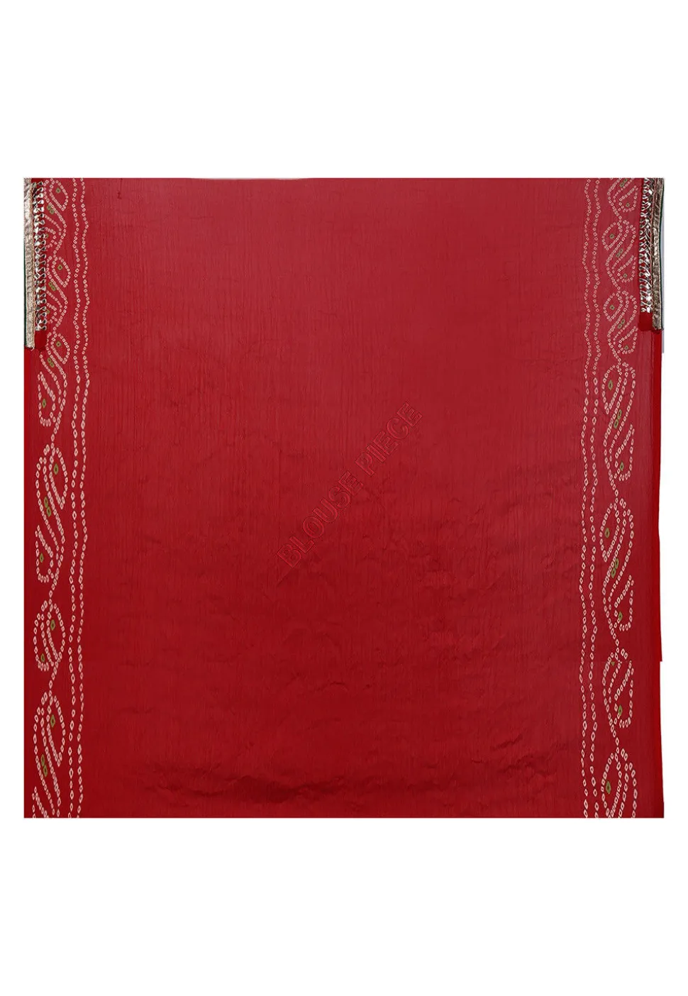 Bandhani Print Crepe Saree in Red