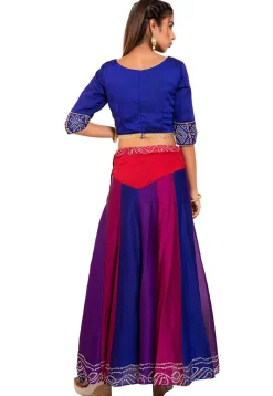 Bandhej Crepe Skirt in Multicolor