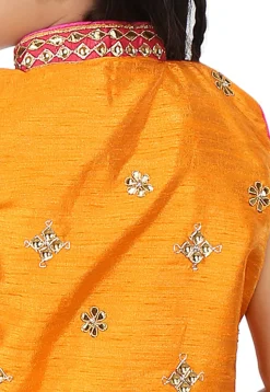 Bandhej Georgette A Line Lehenga in Orange