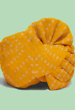 Bandhej Kota Silk Kids Turban in Mustard