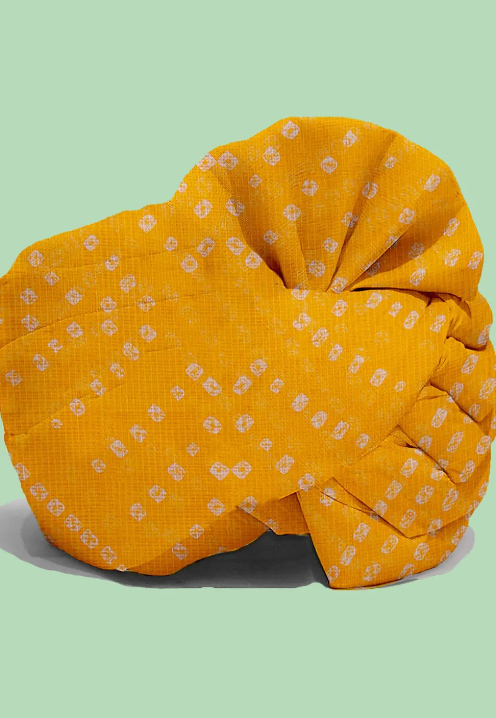 Bandhej Kota Silk Kids Turban in Mustard