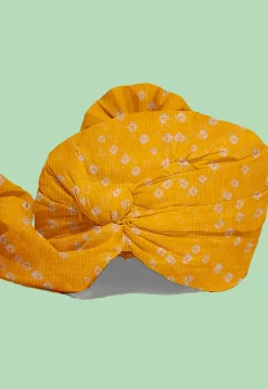 Bandhej Kota Silk Kids Turban in Mustard