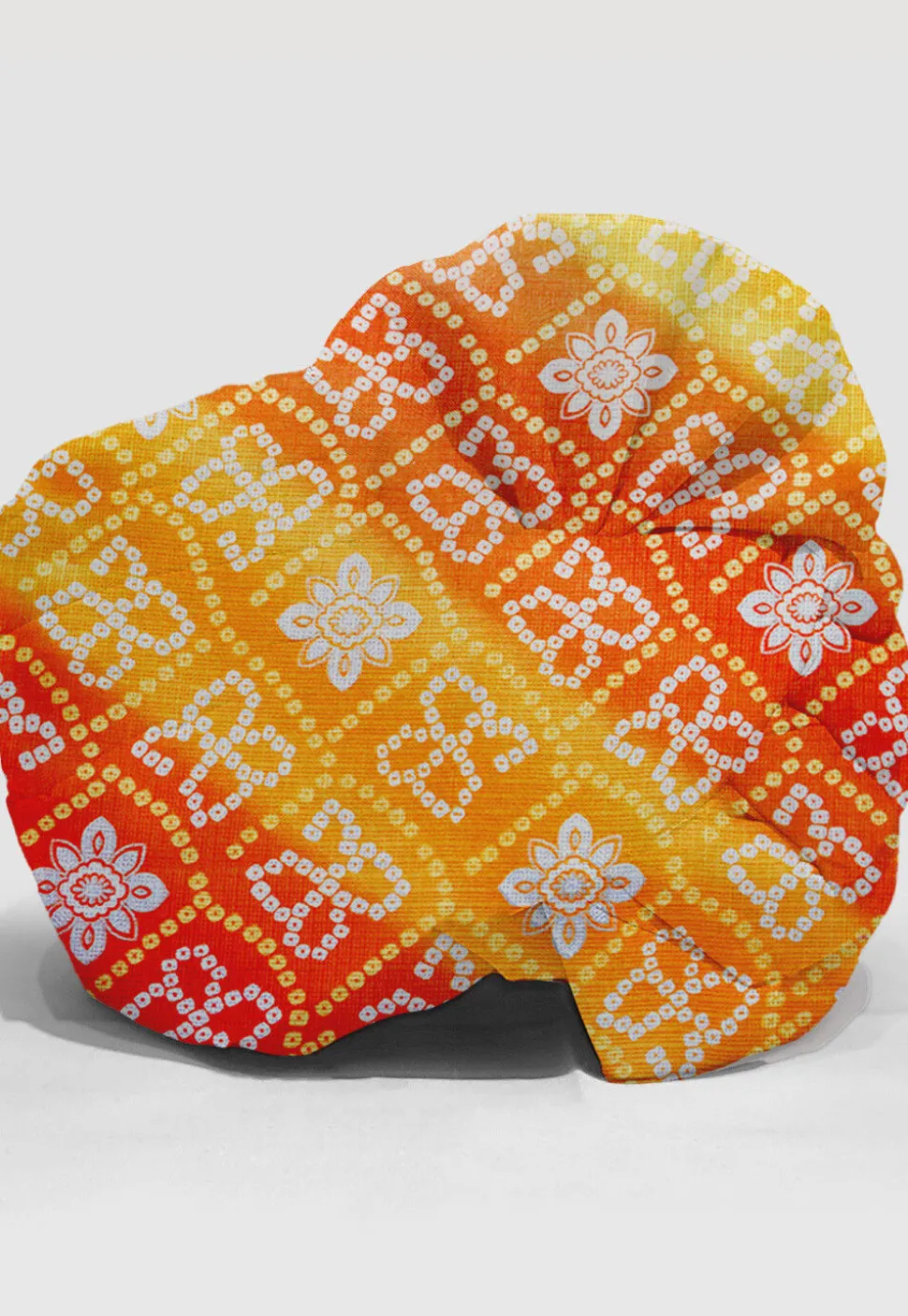 Bandhej Kota Silk Unisex Turban in Orange and Yellow