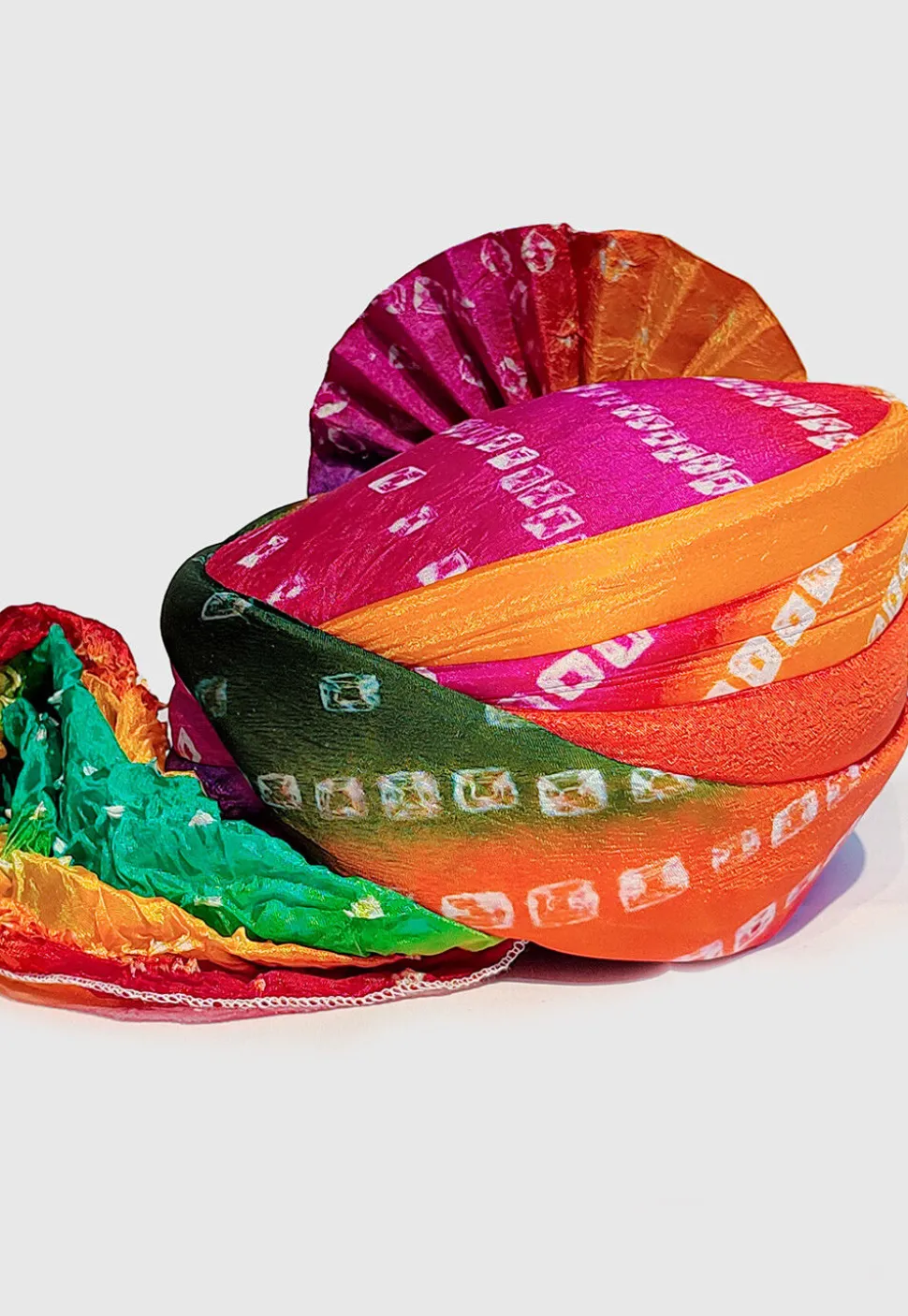 Bandhej Printed Art Silk Unisex Turban in Multicolor