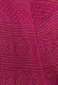 Bandhej Printed Chiffon Saree in Pink