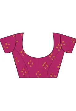 Bandhej Printed Chiffon Saree in Pink