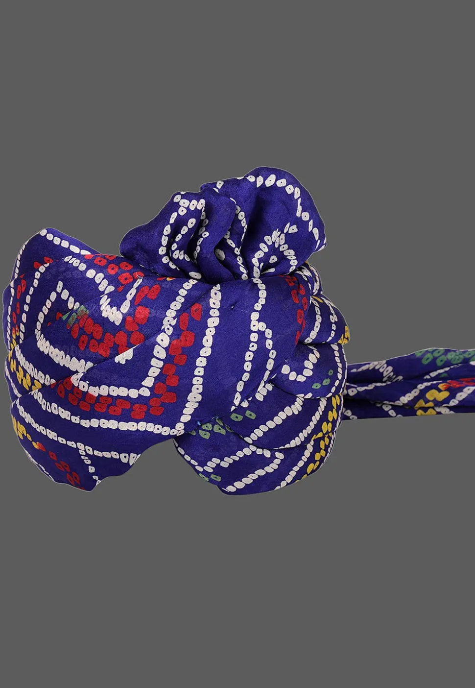 Bandhej Printed Crepe Kids Turban in Royal Blue