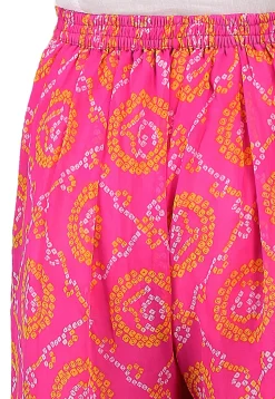 Bandhej Printed Georgette Palazzo in Fuchsia