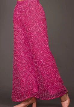 Bandhej Printed Georgette Palazzo in Fuchsia