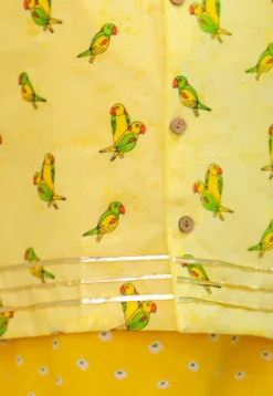 Bandhej Printed Pure Cotton Kurta Set in Yellow
