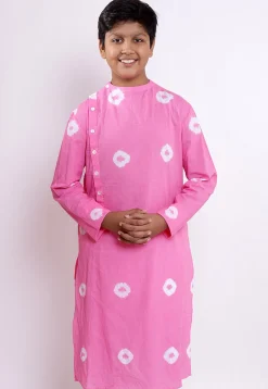 Batik Printed Cotton Kurta in Pink