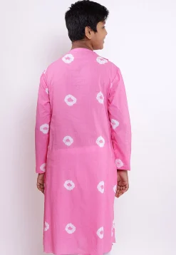 Batik Printed Cotton Kurta in Pink