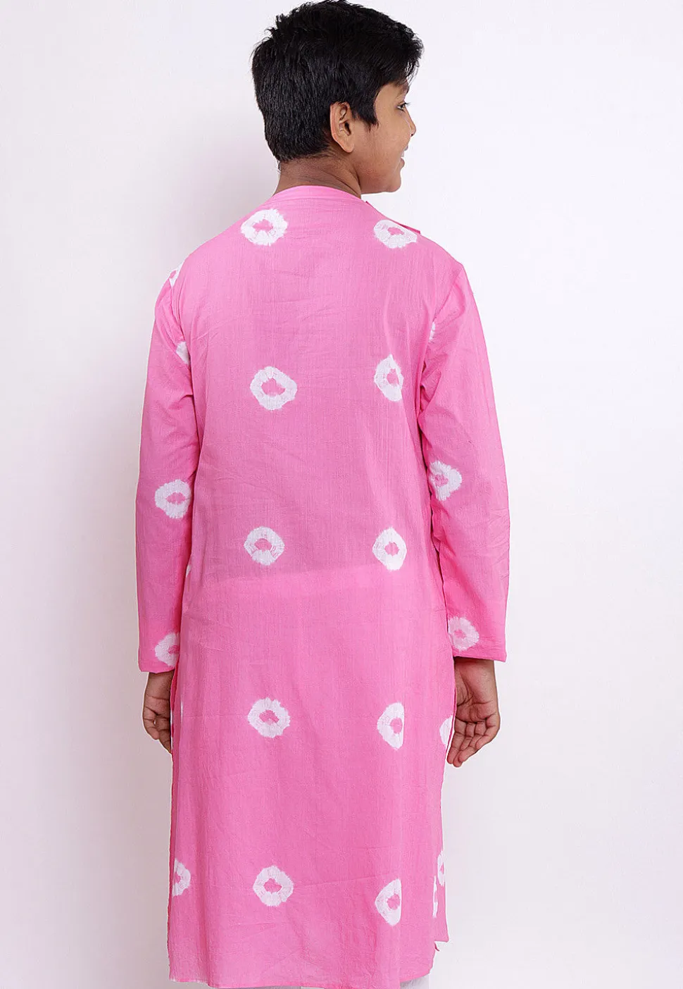 Batik Printed Cotton Kurta in Pink
