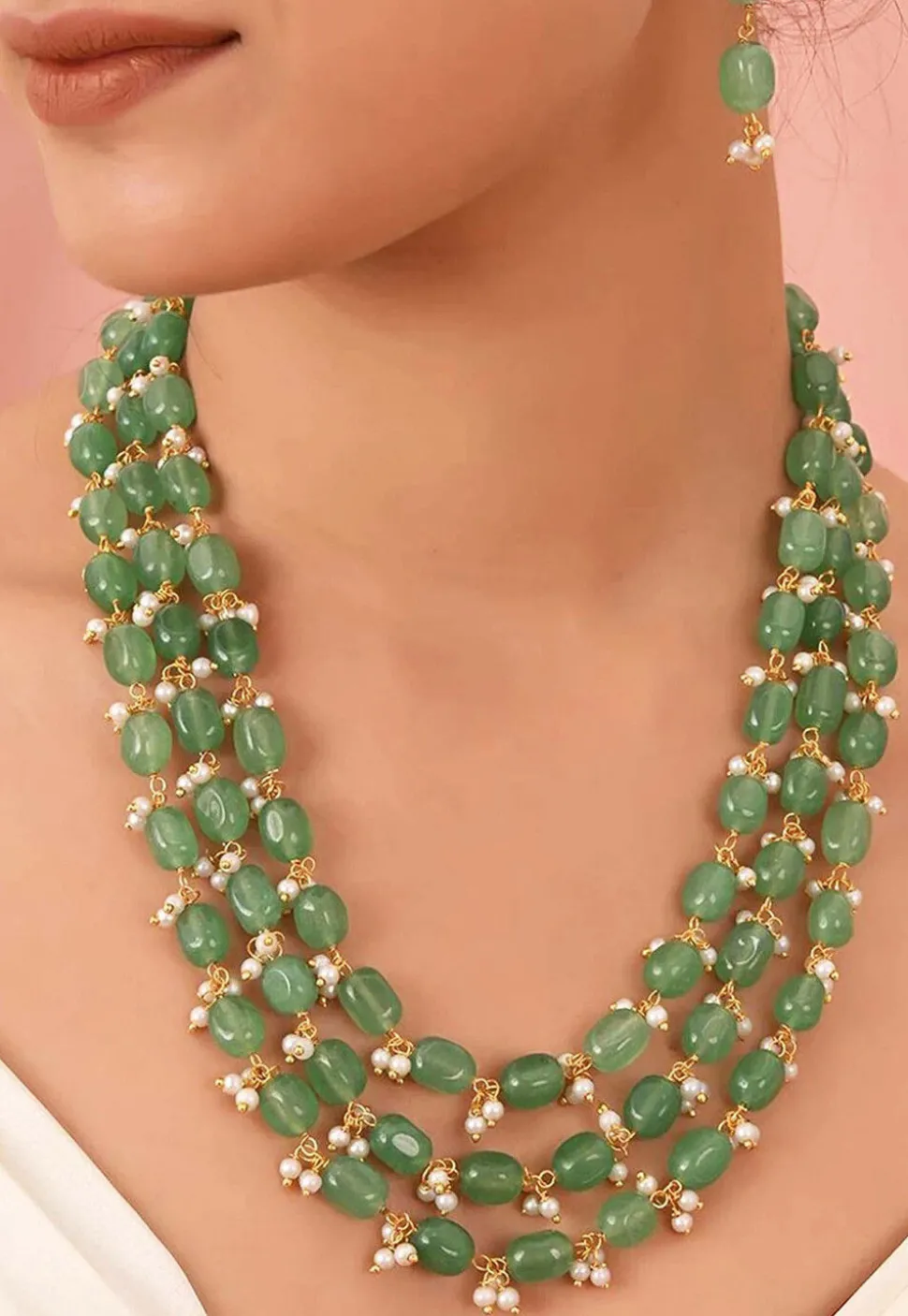 Beaded Layered Necklace Set