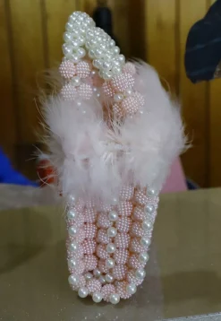 Beaded String Handbag in Pink