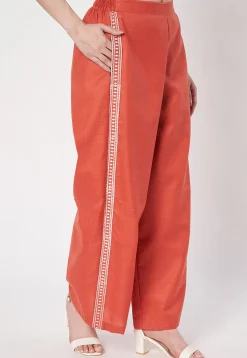 Block Printed Cotton Co Ord Set in Orange
