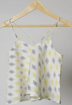 Block Printed Cotton Co Ord Set in White