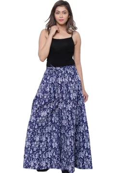 Block Printed Cotton Pallazo in Blue