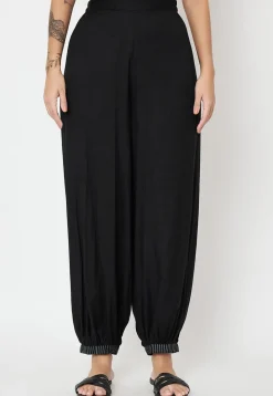 Block Printed Cotton Trouser in Black