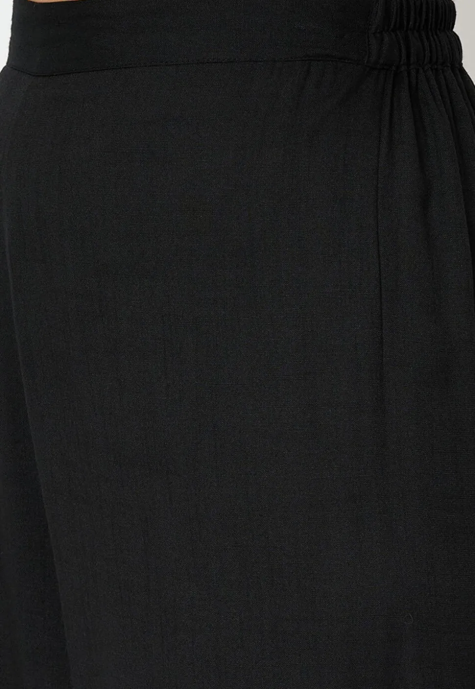 Block Printed Cotton Trouser in Black
