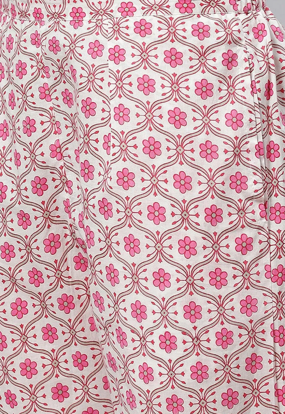 Block Printed Pure Cotton Pakistani Suit in Peach