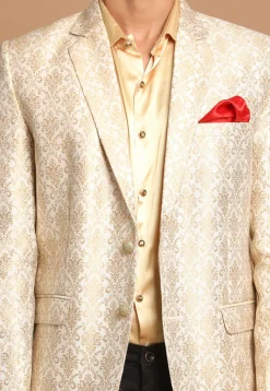 Brocade Blazer in Cream