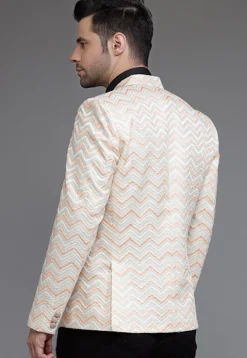 Brocade Blazer in Cream
