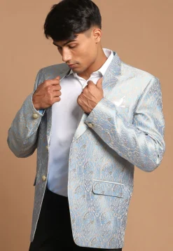 Brocade Blazer in Grey