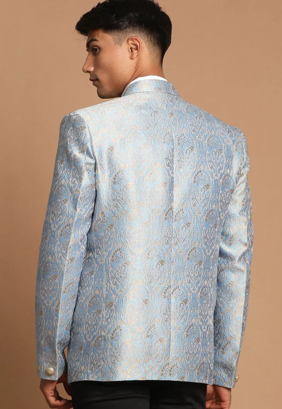 Brocade Blazer in Grey