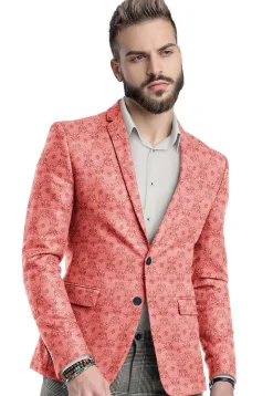 Brocade Blazer in Peach