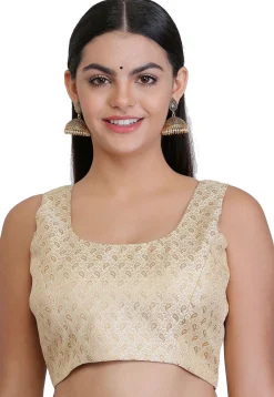 Brocade Blouse in Beige