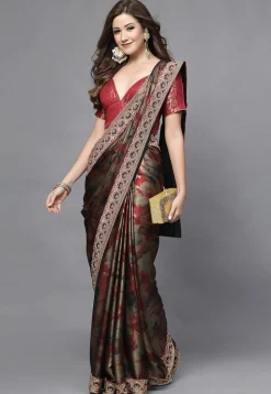 Brocade Blouse in Maroon