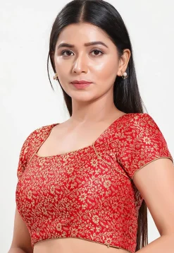 Brocade Blouse in Red