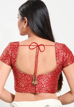 Brocade Blouse in Red