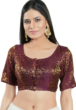 Brocade Blouse in Wine