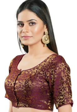 Brocade Blouse in Wine