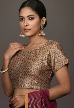 Brocade Brocade Silk Blouse in Brown