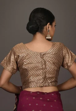 Brocade Brocade Silk Blouse in Brown