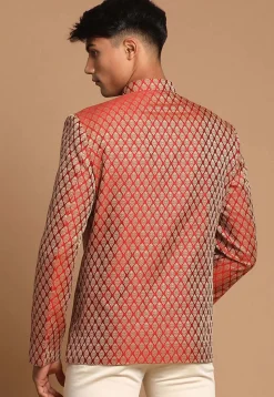 Brocade Jodhpuri Jacket in Maroon
