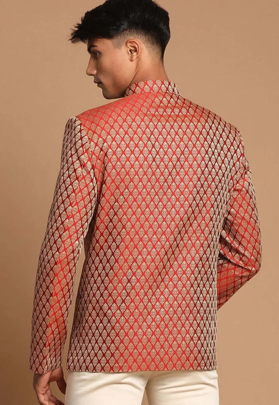 Brocade Jodhpuri Jacket in Maroon