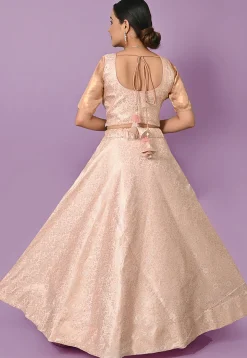Brocade Lehenga in Peach