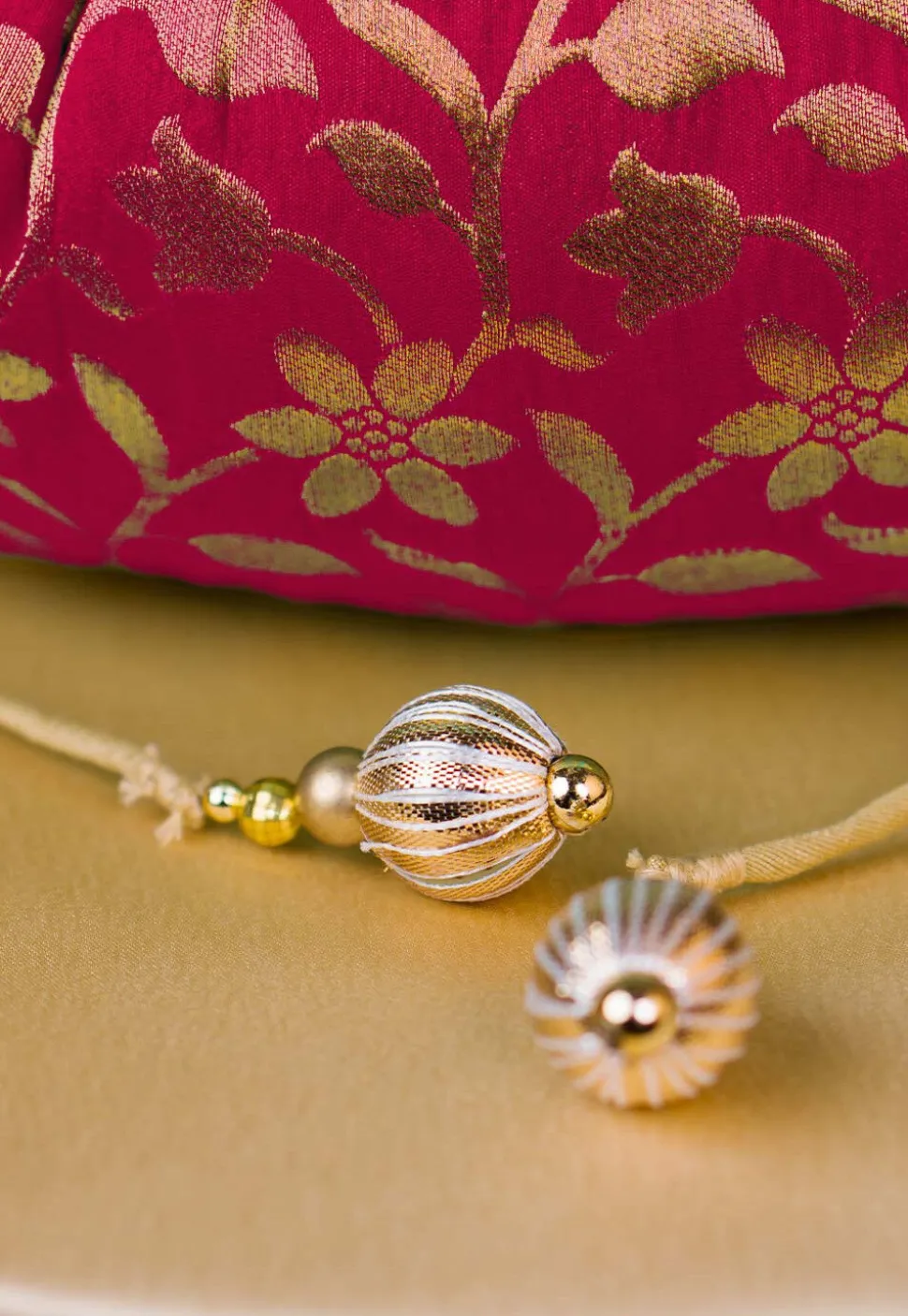 Brocade Potli Bag in Fuchsia