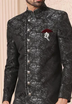 Brocade Sherwani in Black