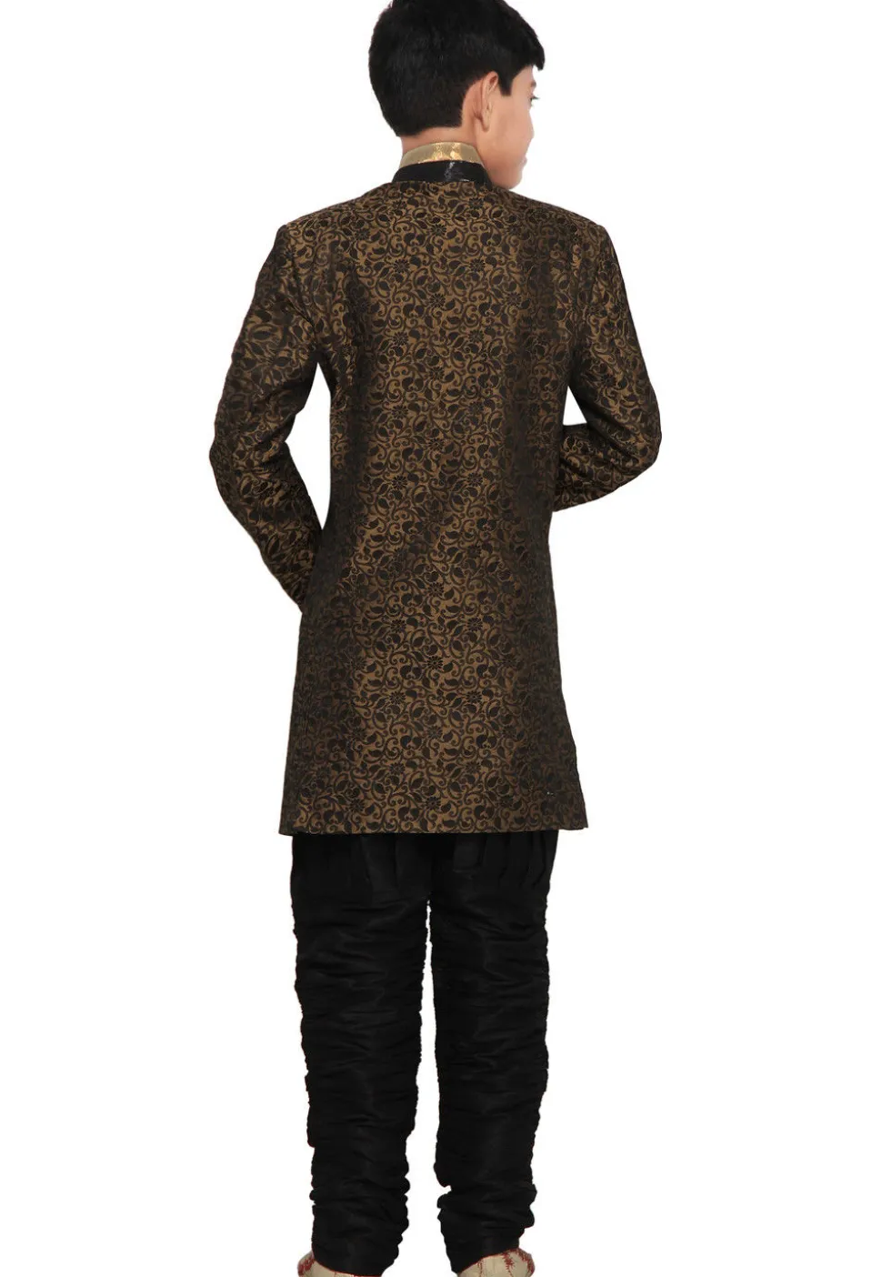 Brocade Sherwani Set in Antique