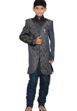 Brocade Sherwani set in Blue