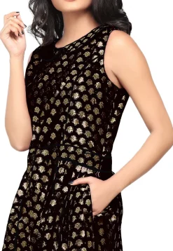 Brocade Short Dress in Black