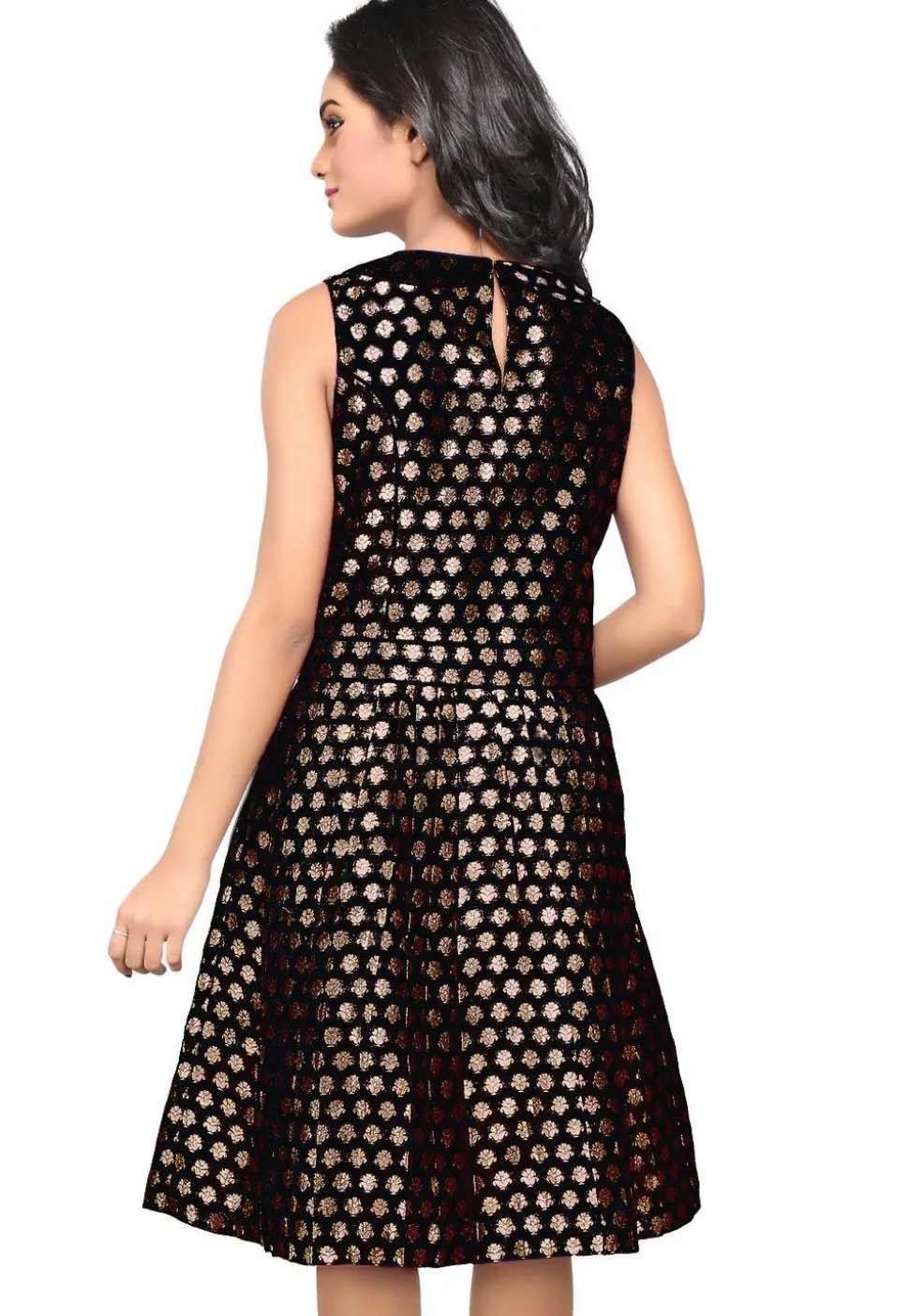 Brocade Short Dress in Black