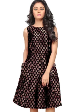 Brocade Short Dress in Black
