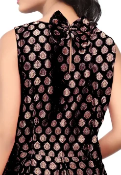 Brocade Short Dress in Black