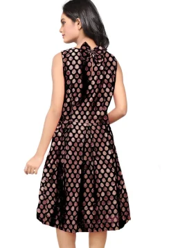 Brocade Short Dress in Black